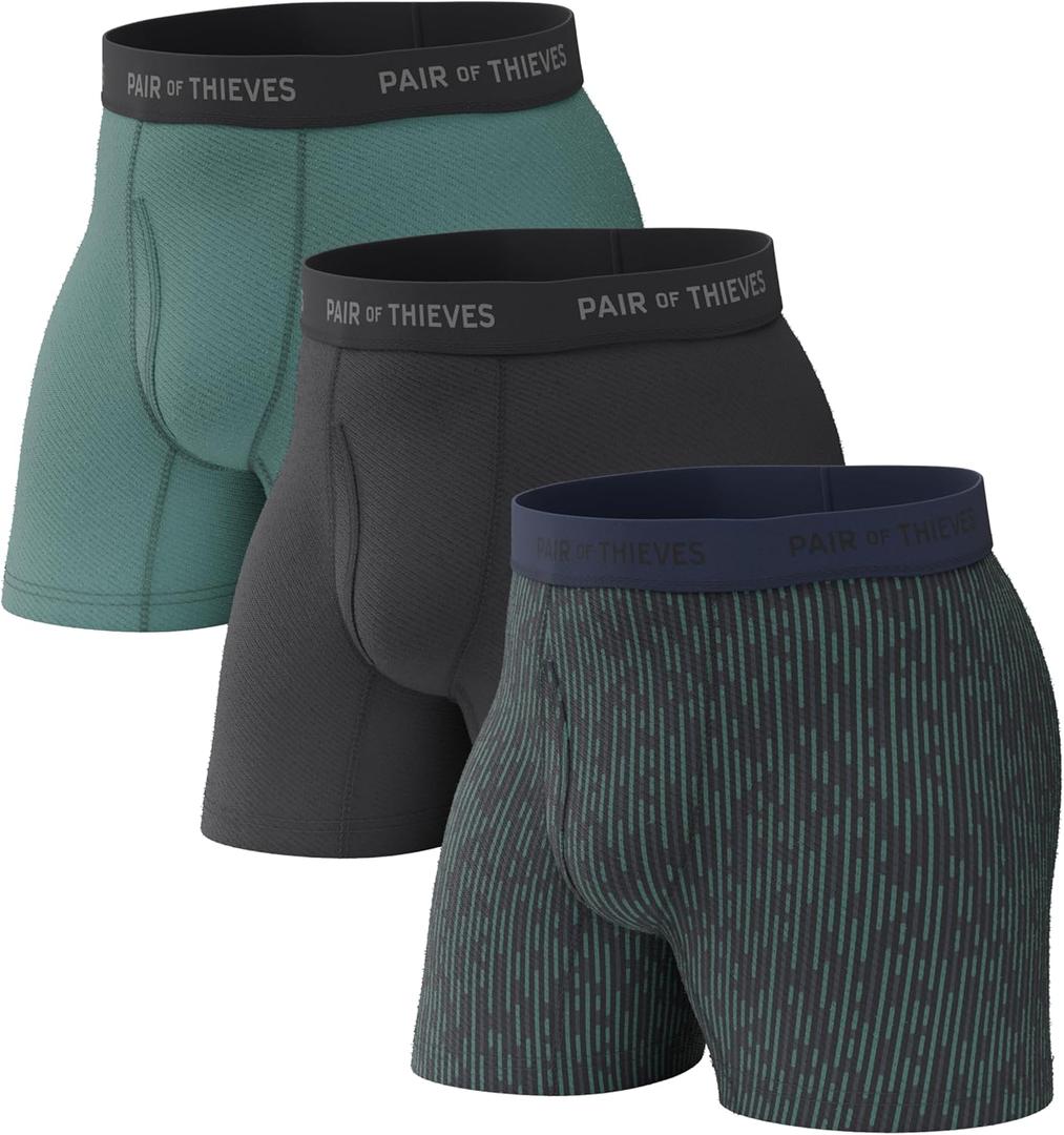 Pair of Thieves Super Fit Men's Boxer Briefs  Soft, Breathable, Quick-Dry Underwear with 4-Way Stretch (2 & 3 Pack) (Large)