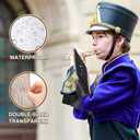 Flute Lyre Flip Folder for Marching Band, 12 Pcs Waterproof 7.5 x 6.5 inches Double Sided Flip Folio Folder Pages with 2 Holes Adjustable Sheet Music Stand Holder for Clarinet Trumpet(White)