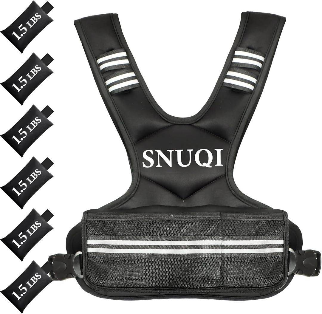 Adjustable Weighted Vest for Men and Women 4-10lbs/9-18lbs/20-32lbs Weighted Vest with 6 Ironsand Weights for Home Workouts Adjustable Body Weight Vest Exercise Set for Cardio and Strength Training (black)