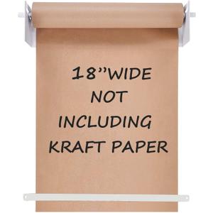 18”Kraft Paper Dispenser Holder Wall Mount, Heavy-Duty Paper Cutter Butcher Paper Dispenser to Do Lists, DIY Drawing, Taking Note, Artwork, Daily Special - White