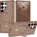 Designed for Samsung Galaxy S25 Ultra Case 6.9'' with Magnetic Ring Stand [Military Drop Protection][Compatible with MagSafe] Shockproof S25 Ultra Phone Case for Men Wowen, Brown