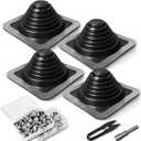 #3 Metal Roof Vents Flashing, Roofing Boots Kit for Houses Fits Pipe Od 1/4" to 5-3/4", Epdm Flexible Roof Jacks for Roofing, Roofing Screws & Hex Socket and Scissors Included - 4 Pcs