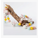 FuWeave Easter Felt Garland Wool Ball Pom Pom Garland Handmade 6.6 Feet Spring Farmhouse Banner for Mantle Hanging Decorations for Easters Baby Shower Home Decors (Pastel Bunny) 2 Pack