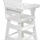 Badger Basket Doll High Chair - White and Rose Wood Design with Padded Seat and Lifting Tray - Fits 14 to 18 Inch Dolls for Pretend Mealtime Play - White/Rose