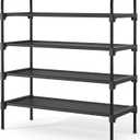 Kitsure Shoe Rack for Closet, Sturdy and Long-Lasting Shoe Shelf, Shoe Rack for Entryway, Personalized DIY Shoe Organizer, Shoe Rack Organizer for Space-Saving, 27.6" x 11.8" x 29.9", Black (27.6" Wide - 4 Tier)
