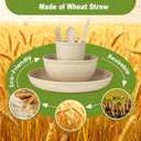 36-Piece Reusable Wheat Straw Dinnerware Sets for 6, Farielyn-X Unbreakable Reusable Set Kitchen Cups, Plates, Bowls Sets & Cultery Dishwasher Microwave Safe - Patio, Outdoors, RV, Camping Dishes