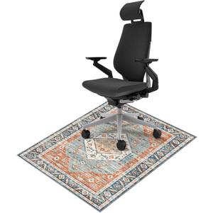 Vicwe Office Chair Mat for Hardwood Floor & Tile Floor,36"X 48" Heavy Duty Desk Chair Mat, Under Desk Rug for Rolling Computer Chair,Anti Slip,Low Pile Carpet Floor Protector (Orange-blue)