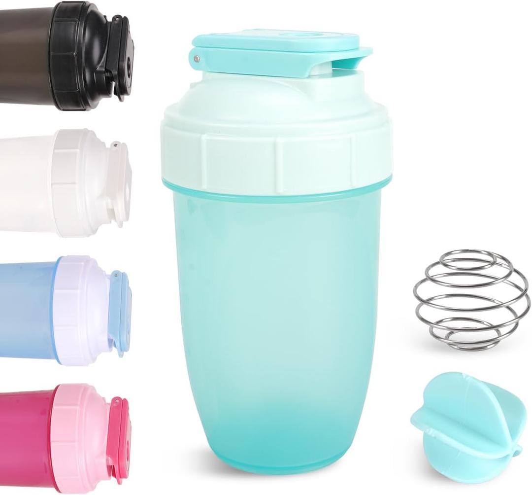 D.Y.A 16oz Shaker BottleLeak Proof Sports Shaker Cups for Protein ShakesShaker Bottle for Pre Workout and Travel To GoBPA Free & Easy Clean, Light Blue