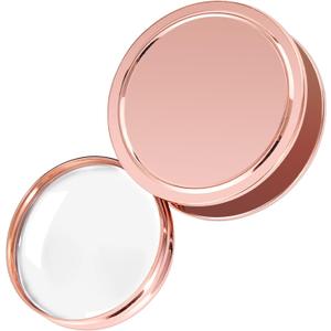 Portable Magnifier Foldable Round 9X Metal Magnifier with Metal Protective Case (Rose Gold)