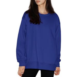 PUMIEY Women's Oversized Sweatshirts Fleece Crew Neck Hoodies with Pockets Long Sleeve Pullover Tops Three-No Collection (Medium)