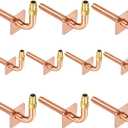 Pack of 10 Copper Stub Out Elbows with Wall Flange PEX-A Stub Out 1/2-6inch Lengh- Easy to Install, Lead-Free-PEX-A Stub Out Accessories,Barb Crimp PEX-A Copper Stub Out Elbow with Wall Flange., 6"p10