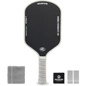 Carbon Fiber Pickleball Paddle, 3K Carbon Abrasion Surface (CAS), T700 Raw Carbon Fiber for Power & Consistency, USAPA Approved, 16MM Polypropylene Honeycomb Core
