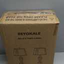 Set of 2 Rustic Table Lamps for Living Room Bedroom, Farmhouse Vintage Nightstand Lamp with 2 USB Ports, Hollow Out Resin Lamp for End Table with Nightlight, Bulbs Included (Wash White)