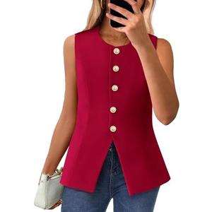BTFBM Summer Sleeveless Blazer Vest For Women Dressy Button Down Round Neck Business Casual Outfits Work Suit Vests Tops Size Small BTFBM Summer Sleeveless Blazer Vest For Women Dressy Button Down Round Neck Business Casual Outfits Work Suit Vests Tops Size Small