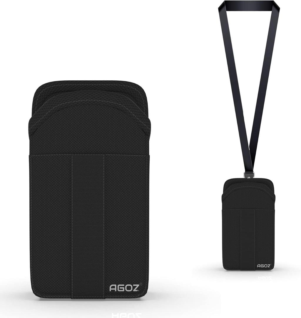 AGOZ Flip Phone Case with Detachable Safety Lanyard Sling for GreatCall, Jitterbug, Consumer Cellular Flip Phones (With Neck Strap)