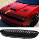 Hood Vent Center Bezel Grill Scoop Fit For 2015-2018 Dodge Challenger SRT HELLCAT & 2019-2023 R/T SCAT PACK 68184348AD 68184348AG 68184348AH,Painted Black Hood Vent Replace Parts Accessories