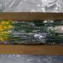 12 Bundles Artificial Daisy Flowers for Outdoors Summer Decor, UV Resistant Fake Cemetery Flowers Faux Plastic Greenery Shrub Plants for Home Gardens Porch Planter Yards Dcor(Mix White Yellow Purple)