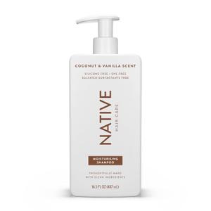 Native Coconut & Vanilla Moisturizing Vegan Shampoo, Clean, Sulfate, Paraben and Silicone Free - 16.5 fl oz