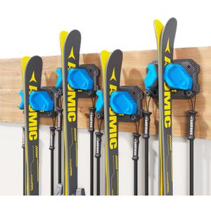 Ski & Snowboard Wall Rack for Garage - Fits Any Ski/board, Damage-Free Storage, Blue, 4 Pack