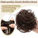 CJL HAIR 2PCs Small Cute Messy Bun Hair Piece for Thin Hair Women Mini Synthetic Curly Bun Scrunchies Updo Hairpieces Dark Grey (Gray)