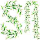 2 Pack Artificial Daisy Flowers Vine, 13.6 Ft Silky Artificial Garland with White Daisy and Vine Floral Garlands Decoration for Room Wall, Flower Themed Party, Wedding Supplies