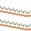 Vinsot 16 Pack 5 x 7 Inch Clear Acrylic Sign with Wood Base T Shape Sign Holder Vertical Blank Stands Desktop Display Plastic Menu Frame Double Sided Stand for Wedding Restaurant Party Decor