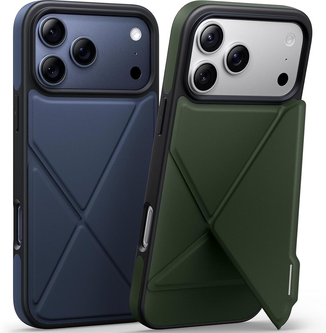 X Fold Stand for iPhone 17 Pro Case Compatible with MagSafe [Nano TechWoven] [16FT Military Grade Protection] Shockproof Anti-Slip, Slim for 17 Pro Case with Stand 6.3" - Blue