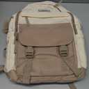 School Backpack for Teen Girls, Cute College Backpacks for Women Students Aesthetic Bookbag Large 17.3 Inch Laptop Bag Middle School Travel Back Pack (Khaki Beige)