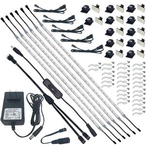 Litever Under Cabinet Light, 6 PCS 20 Inches Flexible LED Strips with Power Adapter, 24W,1800 Lumen, Daylight 5000K. Suitable for Kitchen Cabinets, Counters, Under Shelf, Closets (6-Strip-5000K)