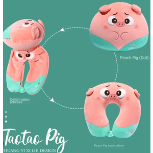 Taotao U-shaped cervical pillow, distorted over-shaped, deformed butter foam, portable travel toy, paraffin
