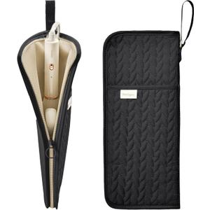 KarSyon Hot Tools Organizer Heat Resistant Mat Case Hair Tools Holder Travel Bag Portable Hair Styling Tools Cover Pouch for Curling Iron,Flat Iron,Hair Straightener (Black)