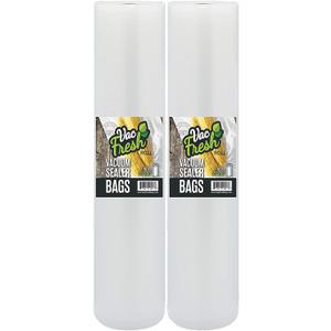 Vac Fresh 15x50 Vacuum Sealer Rolls, Large Vacuum Seal Bags 3.5 mil Thick, 15 inches Wide x 50 Feet Long, Vacuum Seal Bags Roll for Food Storing, Meal Prep, Sous Vide Cooking, Bulk Storage, 2 Rolls