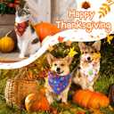 Sanwuta 60 Pieces Halloween Dog Bandanas Bulk Pet Fall Holiday Adjustable Pumpkin Ghost Dog Bandana for Bib Triangle Puppy Scarf Washable Halloween Thanksgiving for Small Medium(25.6 x 17.7)