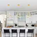 MAYNA Spiral Kitchen Island Pendant Lights, 4000K Modern Led Chandelier Light Fixture, 18W Adjustable Hanging Light Fixtures for Kitchen Island Dinning Room, 3 Pack (Gold)