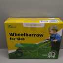 3T GROUP Kids Wheelbarrow Toy, Toddler Children Metal Wheelbarrow, Kid Gardening Tool, Wheel Barrow, Kids Wheel Barrel Sowing, Digging Sand, Sweeping Leaves, Shoveling Snow Green(Green)