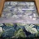 Sintuff 4 Pcs 44 x 21 x 4 Patio Chair Cushions Outdoor Chair Cushion Seat/Back Tufted Pillow with Ties Water Resistant Replacement Indoor Patio Furniture Outdoor Furniture (Leaves,Green)