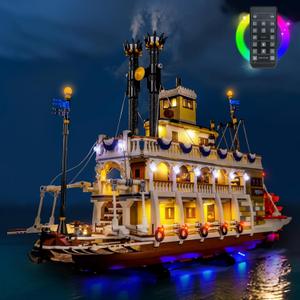LED Lighting Compatible with Lego 21356 River Steamboat, RC Light Kit Compatible with Lego Ideas 21356, NOT Included The Model Set - JUST Lights