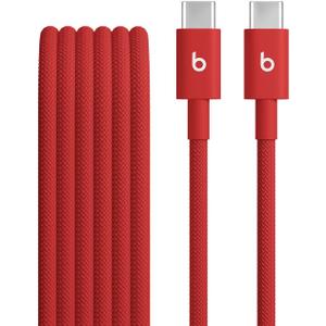 Beats USB-C to USB-C Woven Cable Fast Charging Durable/Tangle-Free Compatible Charger for Apple & Android Devices (1.5 m, 5 ft) - Rapid Red