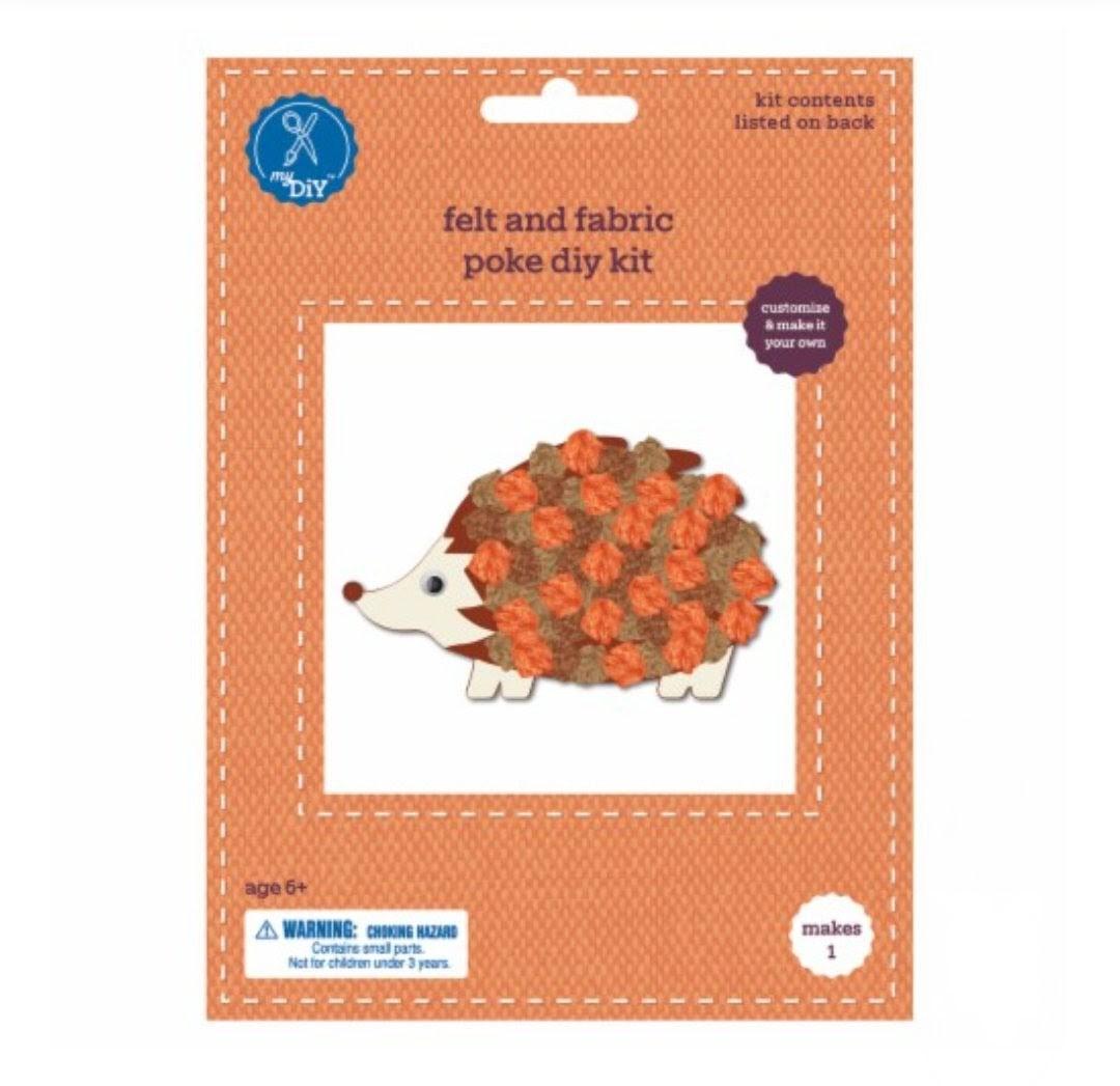 Hedgehog Felt & Fabric Poke DIY Kit Pack Of 2