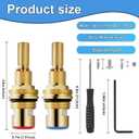 Brass 1-001 & Brass 1-002 Ceramic Valve Cartridge, Compatible with Cold widespread Cartridge and Hot widespread Cartridge, Brass Construction, include Brass 1-001 & Brass 1-002