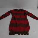 Halloween Womens Freddy Costume Red Striped Long Sleeve Warm Knit Bodycon Slim Sweater Dress Small