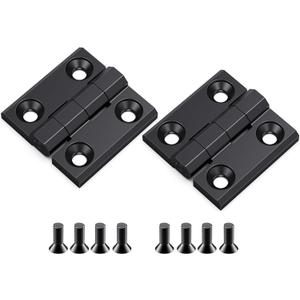 SYINE Heavy-Duty Butt Hinge Zinc Alloy Door Hinge Closet Hinge for Closet Cabinet Door,Set of 2,Black, 2'' x 2''