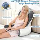 Reading Pillow for Sitting in Bed, 22”H Back Pillow for Sitting Up,Lumbar Rest & Neck Support Bed Pillows,Backrest Bed Chair with Arms for Reclining,Gaming,Resting,Watching TV, Queen Size