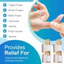Finger Splints (4 Pcs)  2 Large and 2 Small Splints with Metal Support for Arthritis, Trigger Finger Relief, and Sprain Recovery for Middle, Index, Ring, and Pinky Fingers (Beige)
