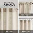 MIULEE Beige Linen Curtains 84 Inch Length 2 Panels for Bedroom Living Room, Soft Linen Textured Window Drapes Semi Sheer Light Filtering Back Tab Rod Pocket Farmhouse Modern Burlap Look Decor