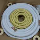 25FT Mini Split Line Set 1/4*3/8 OD HVAC Copper Tube Pipe Extension,3/8 Thickened PE Insulation Coil Air Conditioner Twin Copper Line Heating Equipment Hose with Flared Nuts (25FT (1/4+3/8) with wire)