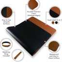 OfficeOzone Desk Mat with All-New Edge Stitch, Double-Sided, Black and Brown, 35.4" x 15.7"