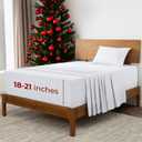 Mellanni Extra Deep Twin Sheets - 3 PC Iconic Collection Bedding - Hotel Luxury, Ultra Soft, Cooling Bed Sheets - Wrinkle, Fade, Stain Resistant (Twin, White)