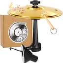 2 x Mini Car Cymbal for Air Vent with drumsticks, Premium Alloy Crash Cymbal, Music Lover Car Accessory(Gold)