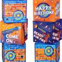 MotiMind 6 Pack Dart Battle Birthday Boxes 12 Inch Backdrop Birthday Party Decoration Dart Theme Party Photo Background